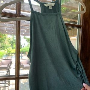 Suede top with lace sides